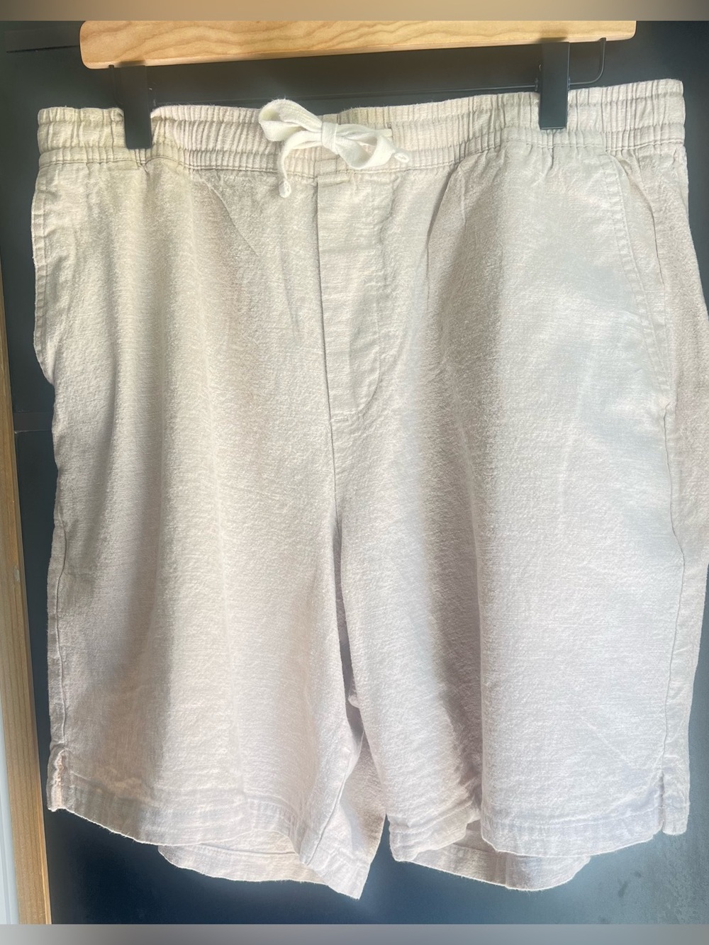 GAP | Linen Cotton Easy Shorts XXL | Beige Elastic Waist Drawstring Summer
